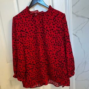 Red with black spots blouse